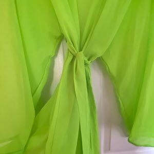 GORGEOUS SHORT CHIFFON NEON KIMONO